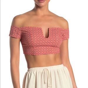 Free People Lucky Now Brami Crop Top Vermillion